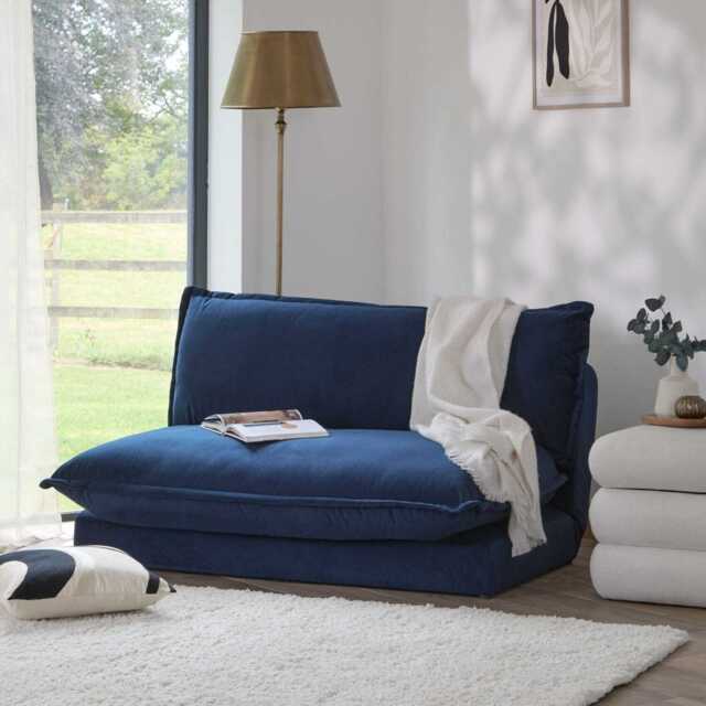 Harlow 2 Seater Double Sofa Bed - Ink Velvet - image 1