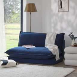 Harlow 2 Seater Double Sofa Bed - Ink Velvet - thumbnail 1