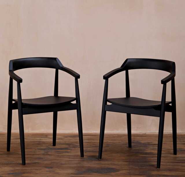 Carter Black Dining Armchairs - Set of 2 - image 1