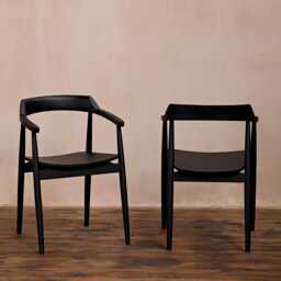 Carter Black Dining Armchairs - Set of 2 - thumbnail 3