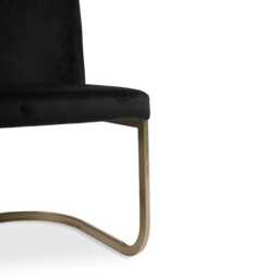 Lola Black Dining Chairs - Set of 2 - Gold Legs - thumbnail 5
