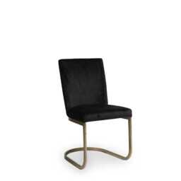 Lola Black Dining Chairs - Set of 2 - Gold Legs - thumbnail 6