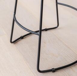 Aiden Natural Mango Wood Backless Bar Stools - Set of 2 - Black Iron Legs - thumbnail 5