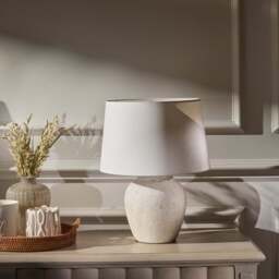Selham 30cm Ceramic Lamp Base - Rustic White - thumbnail 2