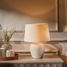 Selham 30cm Ceramic Lamp Base - Rustic White - thumbnail 3