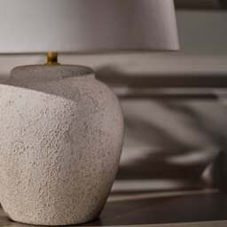 Selham 30cm Ceramic Lamp Base - Rustic White - thumbnail 5