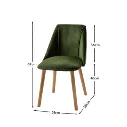 Freya Fern Green Dining Chairs - Set of 2 - Pale Oak Legs - thumbnail 4