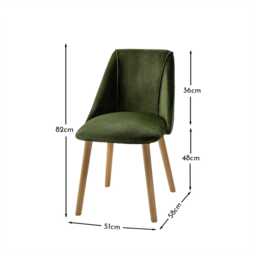 Freya Fern Green Dining Chairs - Set of 2 - Pale Oak Legs - thumbnail 4