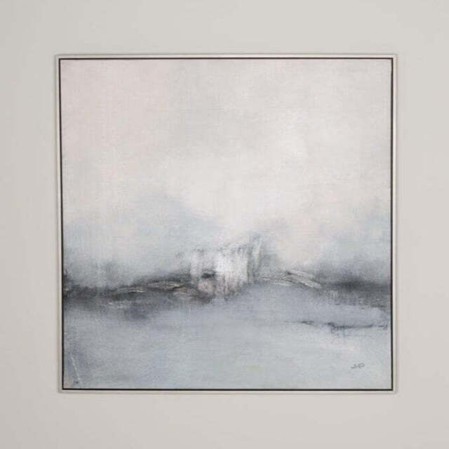 Elswick 82X82cm Sea Spray Wall Art - Silver Frame - image 1