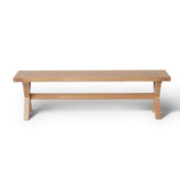 Charlotte 3 Seater Dining Bench - Pale Oak - thumbnail 4