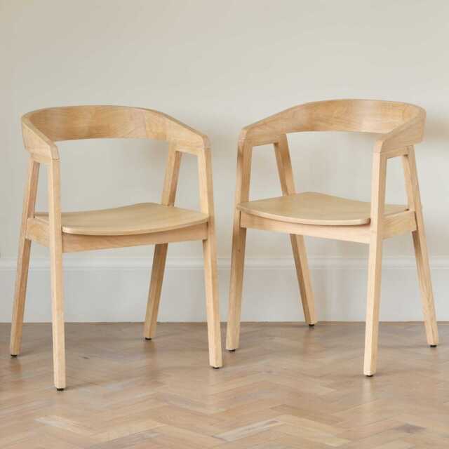 Ella Carver Chairs - Set of 2 - Whitewash Oak - image 1