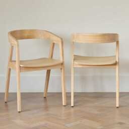 Ella Carver Chairs - Set of 2 - Whitewash Oak - thumbnail 3