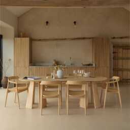 Farren Whitewash Oval Dining Table Set - 6 Seater - Carter Dining Armchairs - Whitewash Oak Legs - thumbnail 1