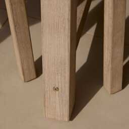 Shiro 4 Seater Round Wooden Garden Dining Set with Saffron Natural/Beige Dining Chairs - thumbnail 6