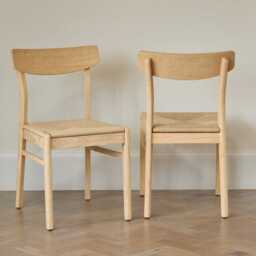 Faye Whitewash Oak Dining Chairs - Set of 2 - thumbnail 3