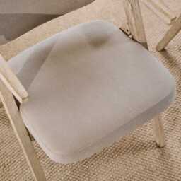 Aurelia Soft Beige Dining Armchairs - Set of 2 - Whitewash Oak Legs - thumbnail 6