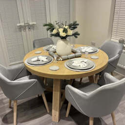 Freya Grey Velvet Armchairs - Set of 2 - Whitewash Oak Legs - thumbnail 2