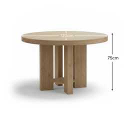 Marlon Whitewash Oak Round Dining Table - thumbnail 5