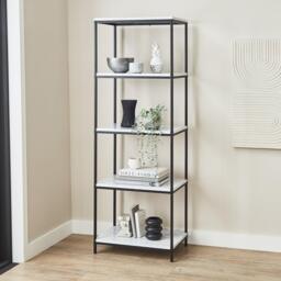 Jay Marble and Black Tall Bookcase - thumbnail 1