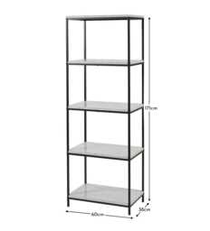 Jay Marble and Black Tall Bookcase - thumbnail 5