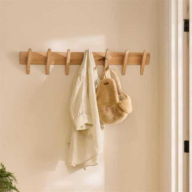 Roe Large Whitewash Oak Coat Rack - image 1