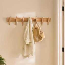 Roe Large Whitewash Oak Coat Rack - thumbnail 1