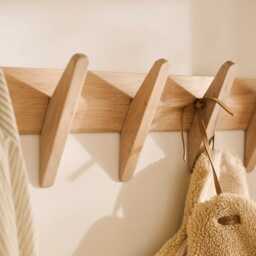 Roe Large Whitewash Oak Coat Rack - thumbnail 4