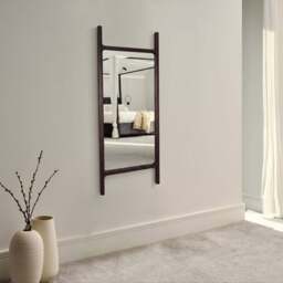 Bastian 90cm x 45cm Wall Mirror - Coffee Brown Paulownia