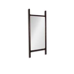 Bastian 90cm x 45cm Wall Mirror - Coffee Brown Paulownia - thumbnail 4