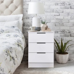 Essie 3 Piece Bedroom Set - 8 Chest of Drawers - Pure White - thumbnail 4