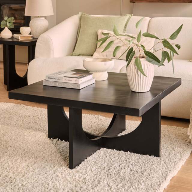 Ethan Mango Wood Square Coffee Table - Jet Black - image 1