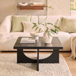Ethan Mango Wood Square Coffee Table - Jet Black - thumbnail 2