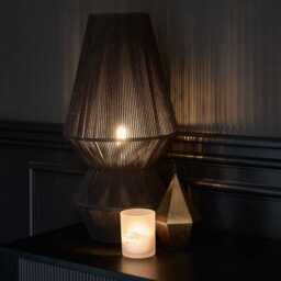 Neri Large Black Cotton String Table Lamp - thumbnail 2