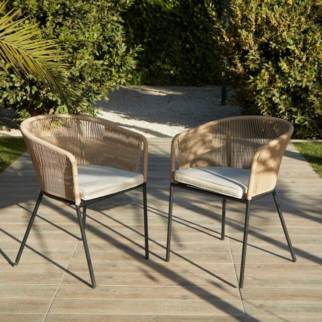 Hali Natural Rope Chair with Cushions - Set of 2 - image 1