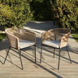 Hali Natural Rope Chair with Cushions - Set of 2 - thumbnail 1