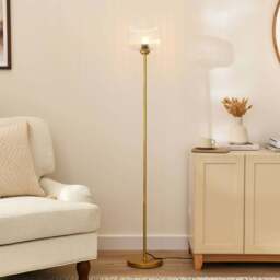 Elland 150cm Metal Floor Lamp - Clear Glass - thumbnail 1