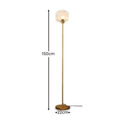 Elland 150cm Metal Floor Lamp - Clear Glass - thumbnail 6