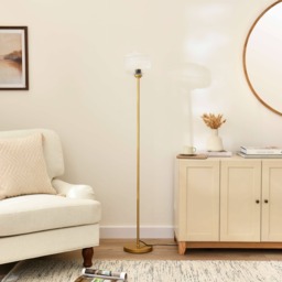 Elland 150cm Metal Floor Lamp - Clear Glass - thumbnail 4