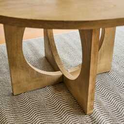 Jade 130cm Chalked Mango Wood Round Dining Table - thumbnail 4