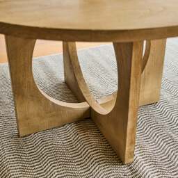 Jade 130cm Chalked Mango Wood Round Dining Table - thumbnail 4