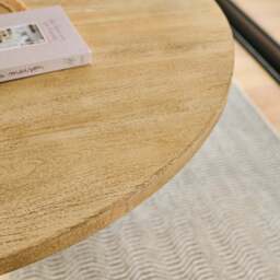 Jade 130cm Chalked Mango Wood Round Dining Table - thumbnail 5