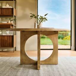 Jade 130cm Chalked Mango Wood Round Dining Table - thumbnail 2