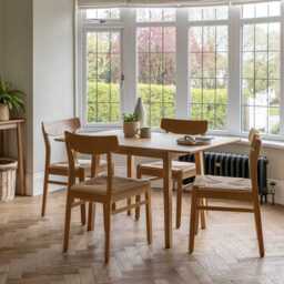 Charlie Oak Dining Table Set  - Extendable - 4 Seater - Faye Woven Oak Dining Chairs - thumbnail 2