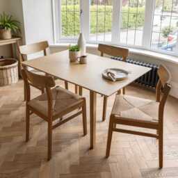 Charlie Oak Dining Table Set  - Extendable - 4 Seater - Faye Woven Oak Dining Chairs - thumbnail 1