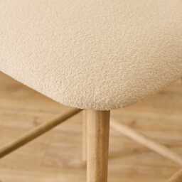 Freya Light Beige Boucle Bar Stool - Whitewash Legs - thumbnail 4
