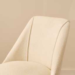 Freya Light Beige Boucle Bar Stool - Whitewash Legs - thumbnail 2
