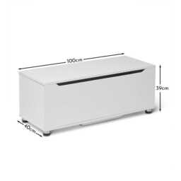 Essie Wooden Storage Chest - Blanket Box - Toy Chest - White - thumbnail 6