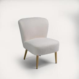 Hattie Accent Chair - Cream Boucle with Gold Legs - thumbnail 2