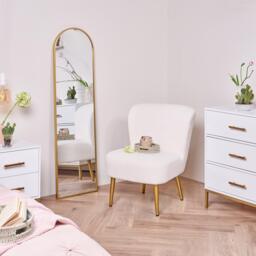 Hattie Accent Chair - Cream Boucle with Gold Legs - thumbnail 4