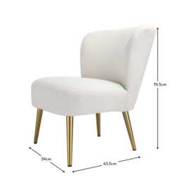 Hattie Accent Chair - Cream Boucle with Gold Legs - thumbnail 5